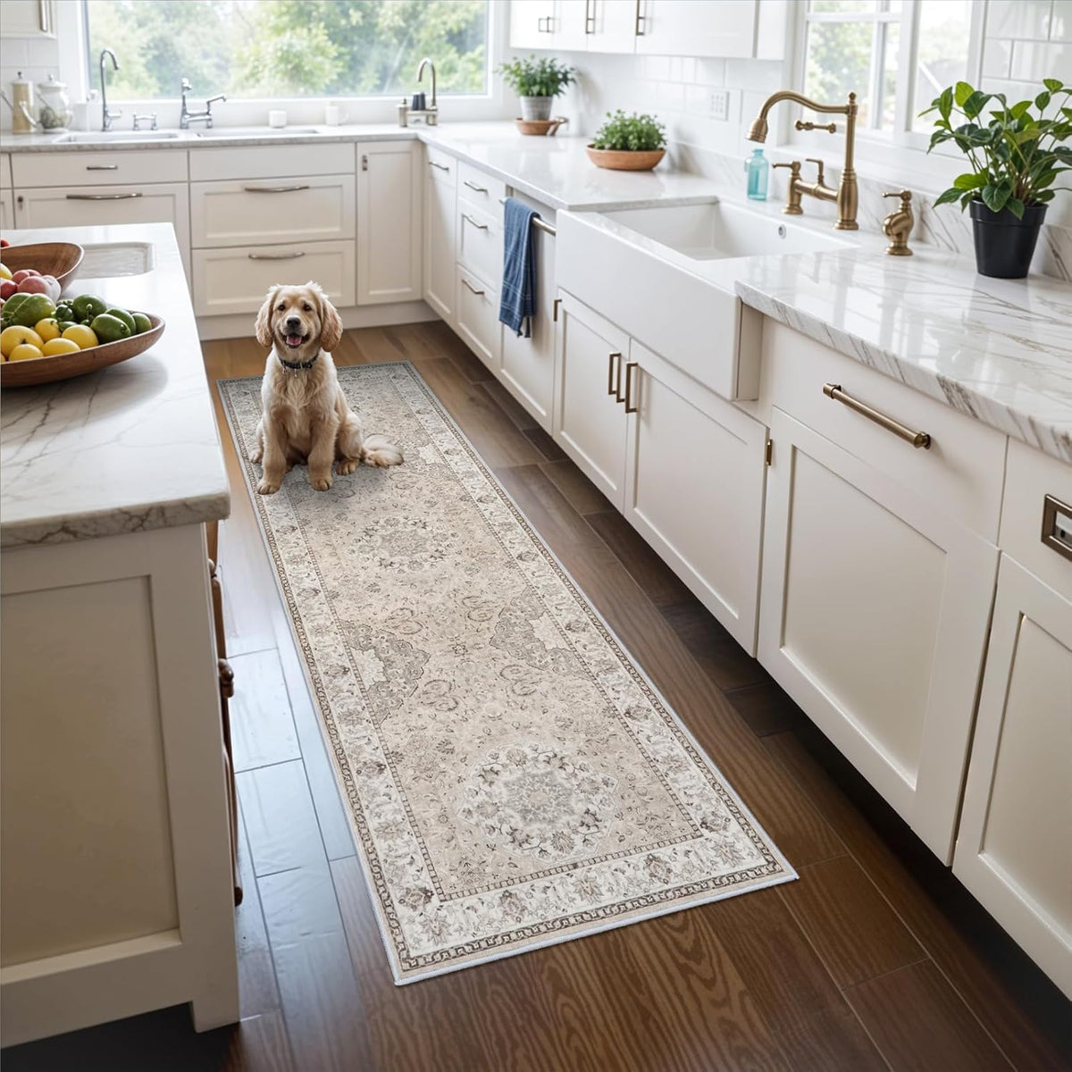 Washable Vintage Hallway Runner Rug