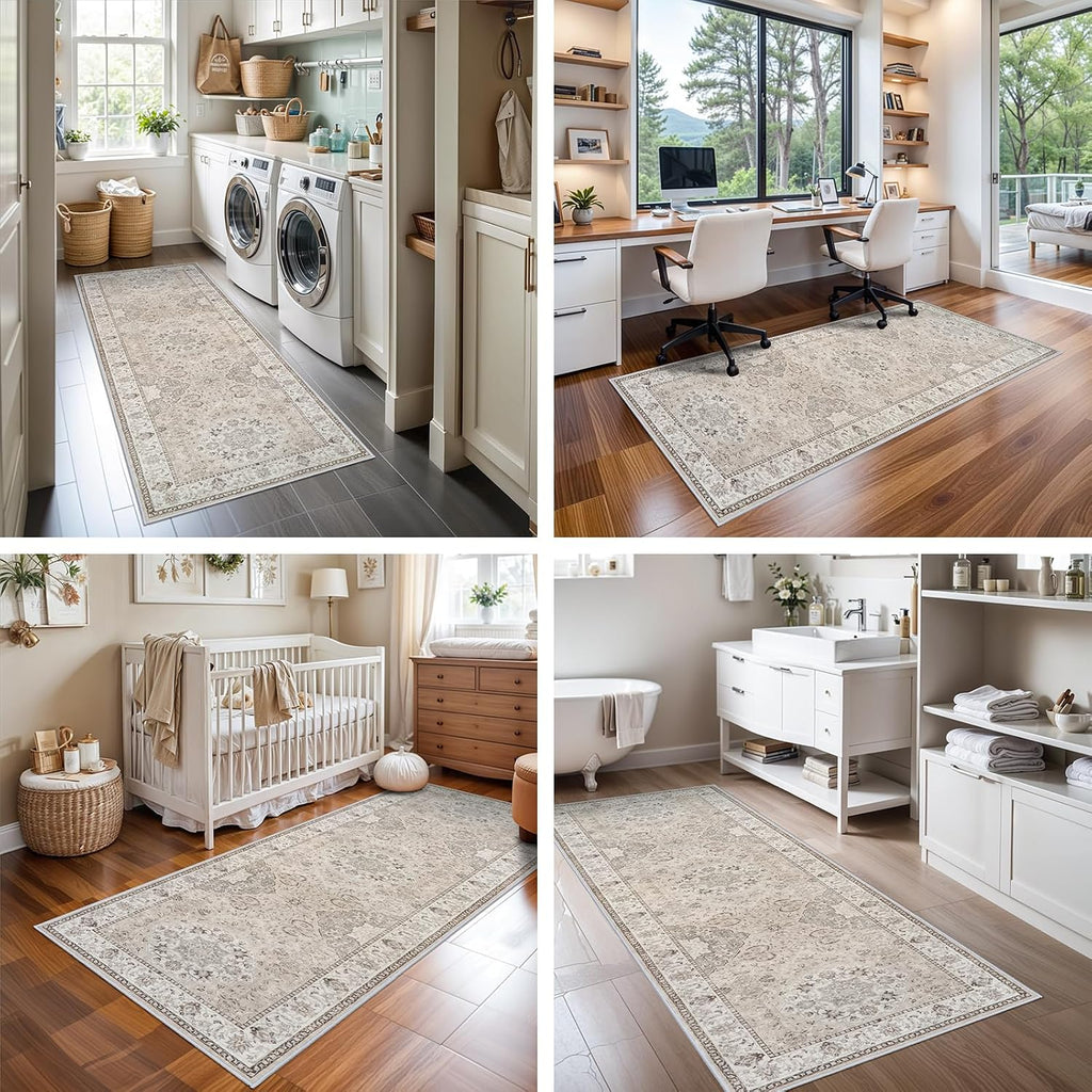 Washable Vintage Hallway Runner Rug