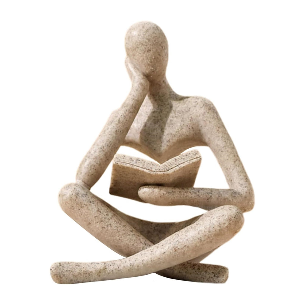Modern Resin Reading Woman Sculpture