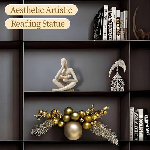 Modern Resin Reading Woman Sculpture