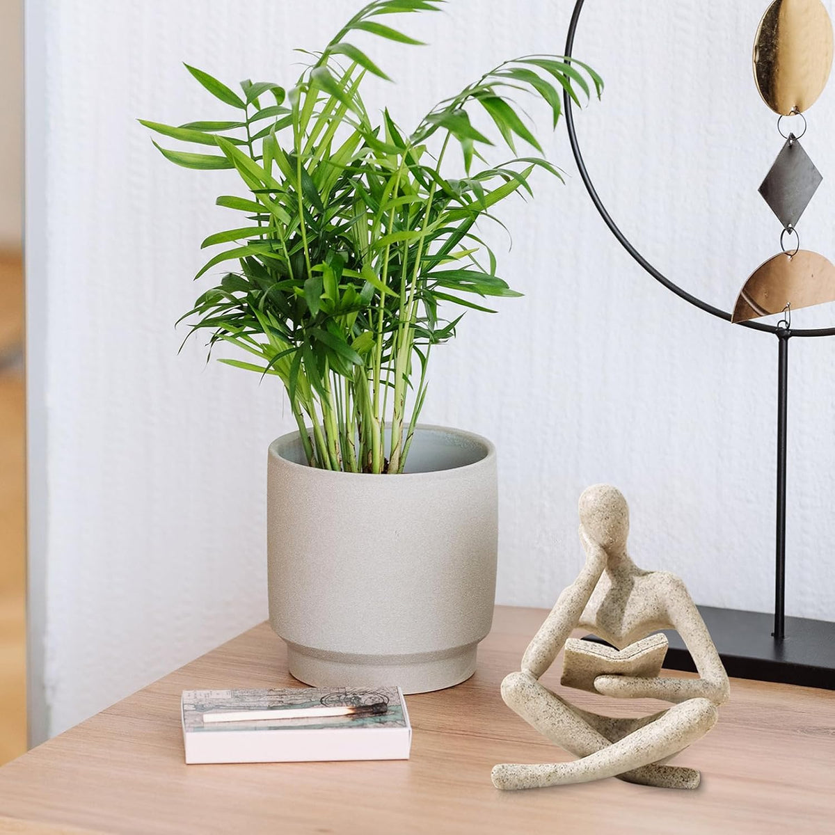 Modern Resin Reading Woman Sculpture
