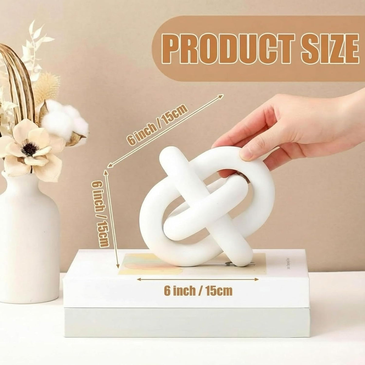 3-Link Wood Knot Decor for Tabletop & Shelf