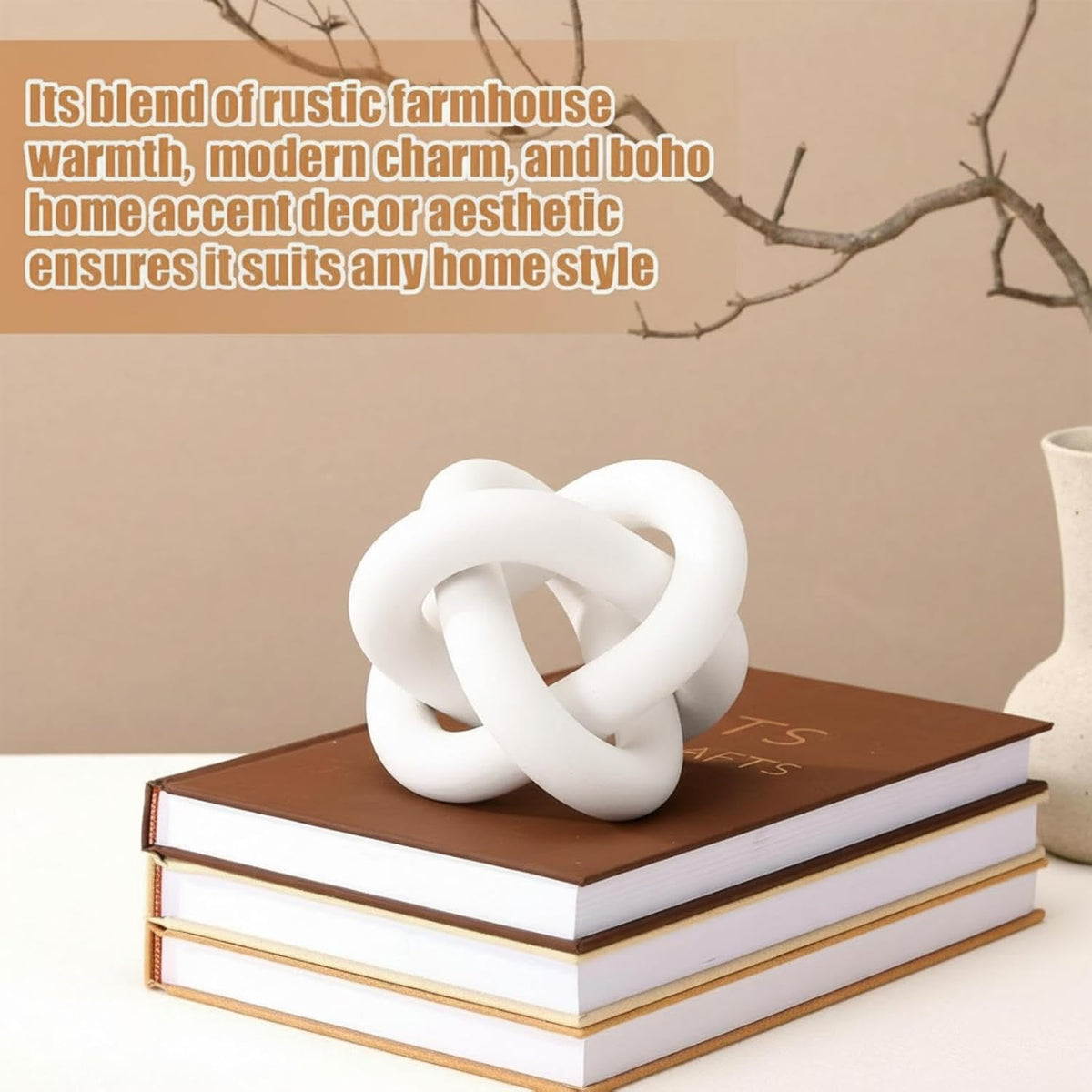 3-Link Wood Knot Decor for Tabletop & Shelf